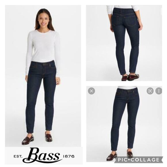 NWT G.H. Bass Blue Jeans Straight Leg 1115 rinse wash size 8 p - Picture 1 of 7